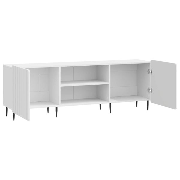 ТВ шкаф Бял гланц 150 x 31 x 52 см Инженерна дървесина