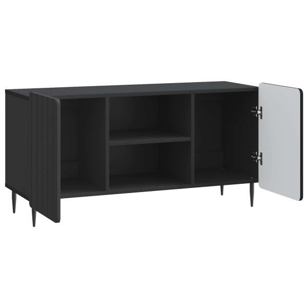 ТВ шкаф Черно 102 x 34,5 x 52 см Инженерна дървесина