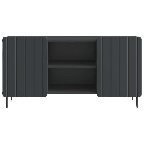 ТВ шкаф Черно 102 x 34,5 x 52 см Инженерна дървесина