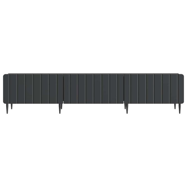 ТВ шкаф с чекмедже Черно 147 x 34,5 x 32 см Инженерна дървесина