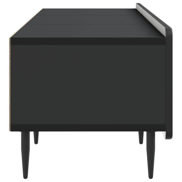 ТВ шкаф с чекмедже Черно 147 x 34,5 x 32 см Инженерна дървесина