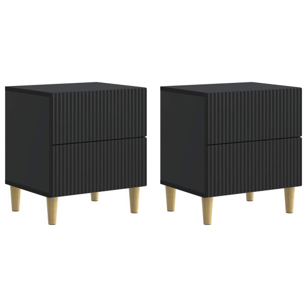 Нощен шкаф 2 pcs Черно 43 x 34,5 x 48 см Инженерна дървесина