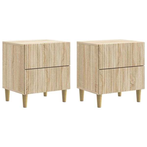Нощен шкаф с чекмедже 2 pcs Дъб сонома 43 x 34,5 x 48 см