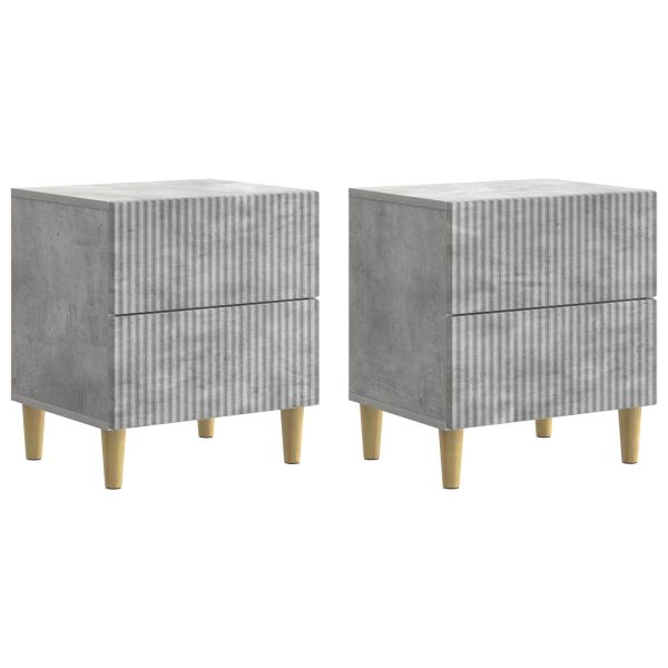 Нощен шкаф с чекмедже 2 pcs Бетонно сиво 43 x 34,5 x 48 см