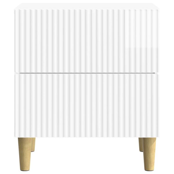 Нощен шкаф с чекмедже 2 pcs Бял гланц 43 x 34,5 x 48 см