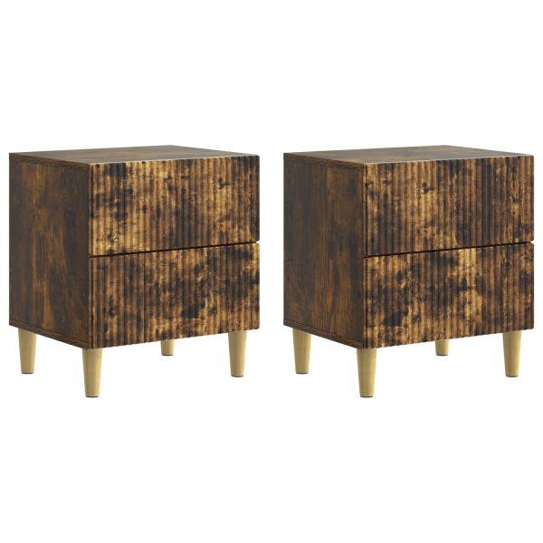 Нощен шкаф с чекмедже 2 pcs Опушен дъб 43 x 34,5 x 48 см