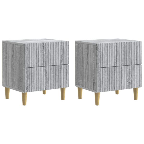 Нощен шкаф с чекмедже 2 pcs Сива сонома 43 x 34,5 x 48 см