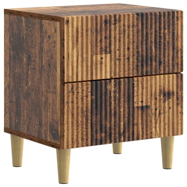 Нощен шкаф с чекмедже 2 pcs Старо дърво 43 x 34,5 x 48 см