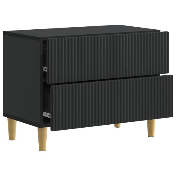 Нощен шкаф Черно 62 x 34,5 x 48 см Инженерна дървесина