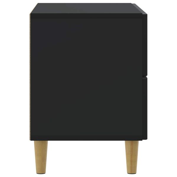 Нощен шкаф Черно 62 x 34,5 x 48 см Инженерна дървесина