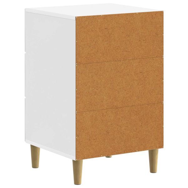 Нощен шкаф Бял гланц 43 x 41 x 66,5 см Инженерна дървесина
