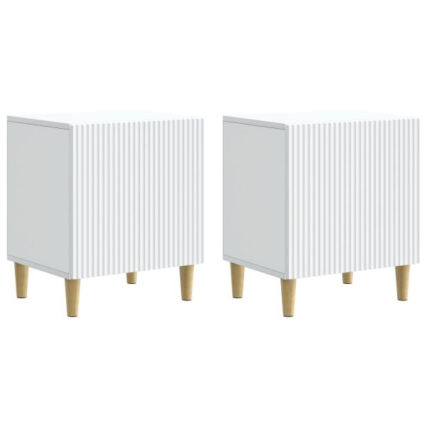 Нощен шкаф 2 pcs Бяло 43 x 34,5 x 50 см Инженерна дървесина