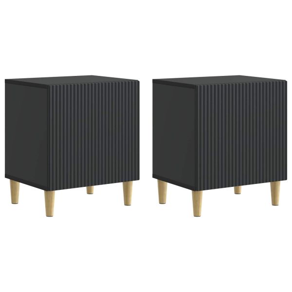 Нощен шкаф 2 pcs Черно 43 x 34,5 x 50 см Инженерна дървесина