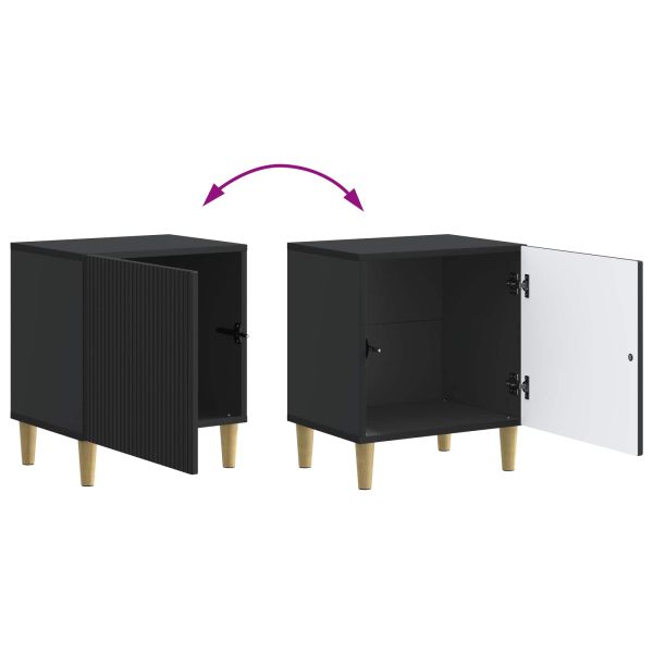 Нощен шкаф 2 pcs Черно 43 x 34,5 x 50 см Инженерна дървесина