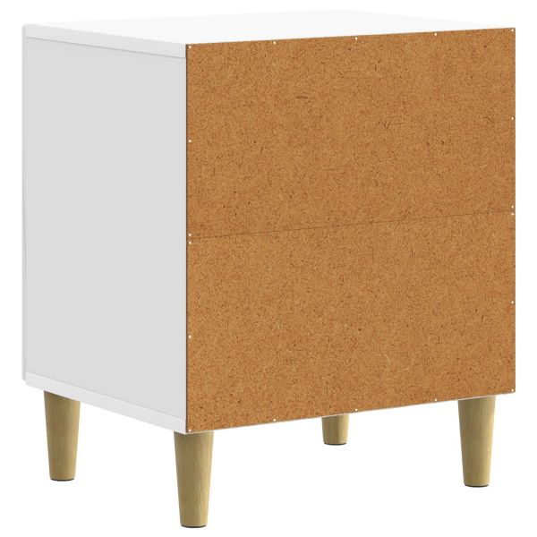 Нощен шкаф Бял гланц 43 x 34,5 x 50 см Инженерна дървесина