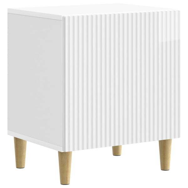 Нощен шкаф 2 pcs Бял гланц 43 x 34,5 x 50 см