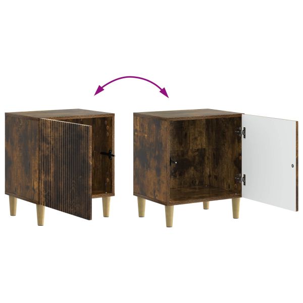 Нощен шкаф 2 pcs Опушен дъб 43 x 34,5 x 50 см