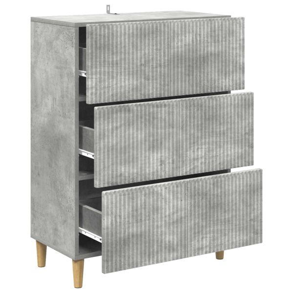 Чекмеджетен шкаф Бетонно сиво 66 x 34,5 x 90 см
