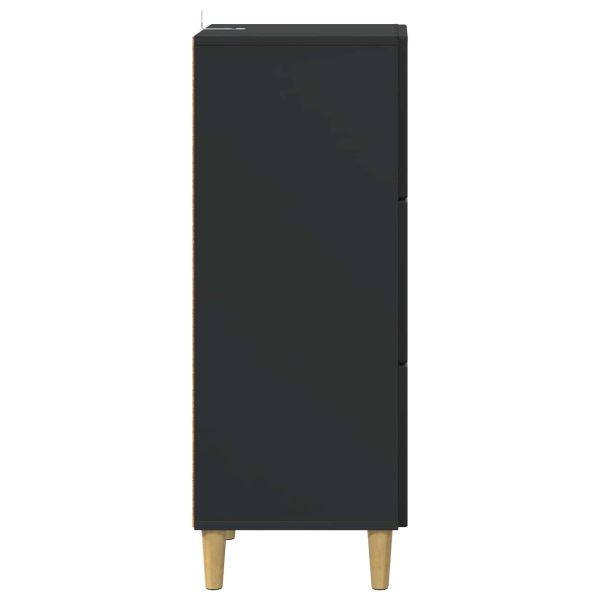 Чекмеджетен шкаф Черно 33 x 34,5 x 90 см Инженерна дървесина