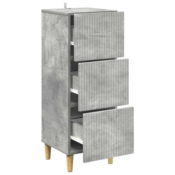 Чекмеджетен шкаф Бетонно сиво 33 x 34,5 x 90 см