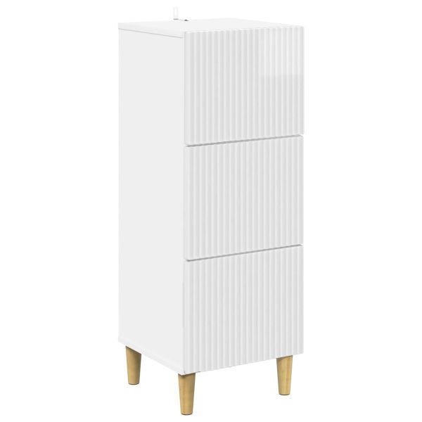 Чекмеджетен шкаф Бял гланц 33 x 34,5 x 90 см