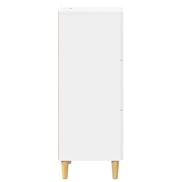 Чекмеджетен шкаф Бял гланц 33 x 34,5 x 90 см