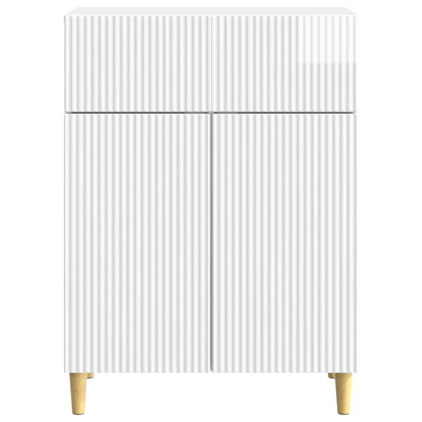 Служебен шкаф Бял гланц 66 x 34,5 x 90 см Инженерна дървесина