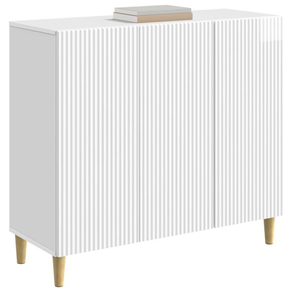 Служебен шкаф Бял гланц 89 x 34,5 x 80 см Инженерна дървесина