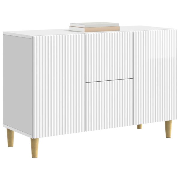 Служебен шкаф Бял гланц 89 x 34,5 x 60 см Инженерна дървесина