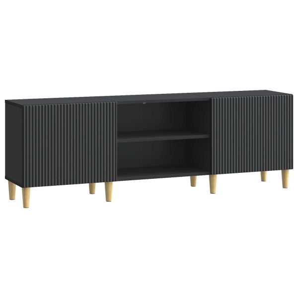 ТВ шкаф Черно 150 x 31 x 50 см Инженерна дървесина