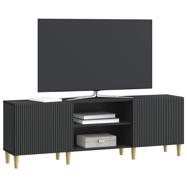 ТВ шкаф Черно 150 x 31 x 50 см Инженерна дървесина