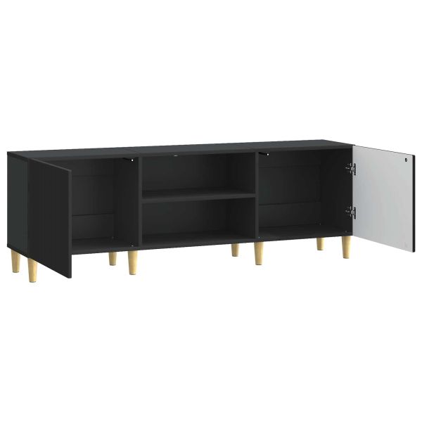 ТВ шкаф Черно 150 x 31 x 50 см Инженерна дървесина