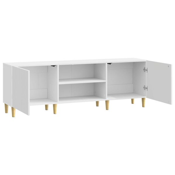 ТВ шкаф Бял гланц 150 x 31 x 50 см Инженерна дървесина