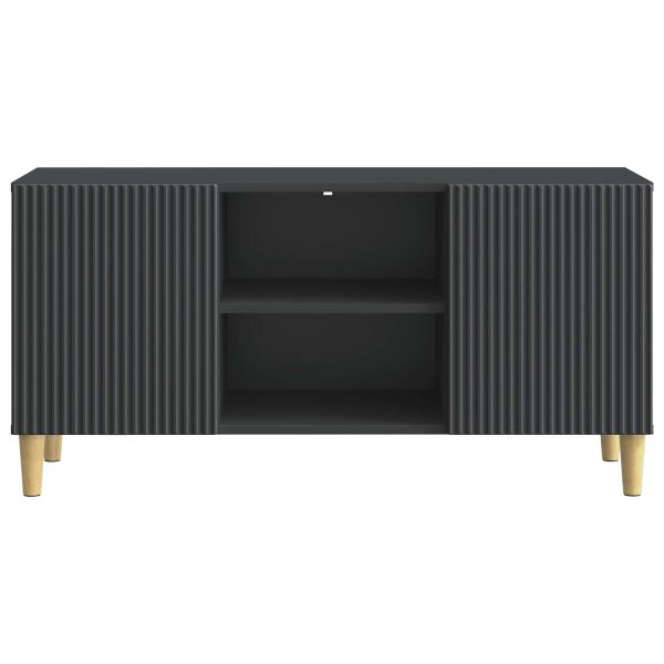 ТВ шкаф Черно 102 x 34,5 x 50 см Инженерна дървесина
