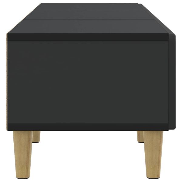 ТВ шкаф с чекмедже Черно 147 x 34,5 x 30 см Инженерна дървесина