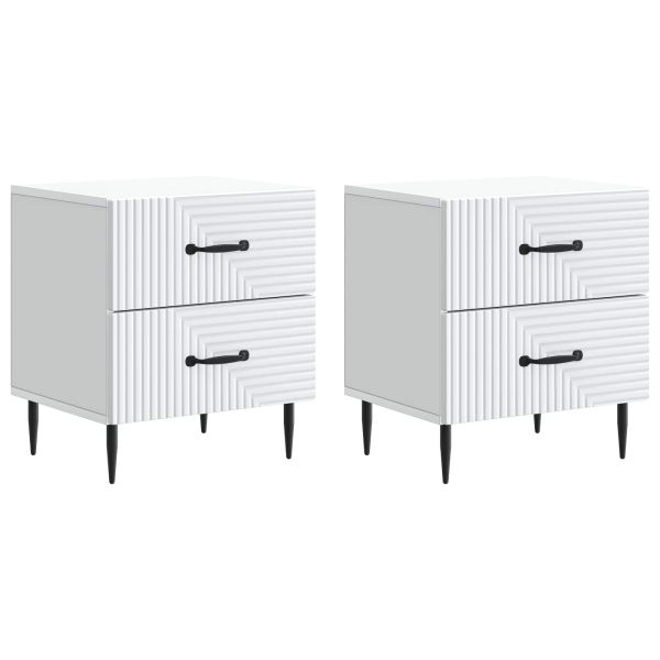 Нощен шкаф 2 pcs Бяло 43 x 34,5 x 47,5 см Инженерна дървесина