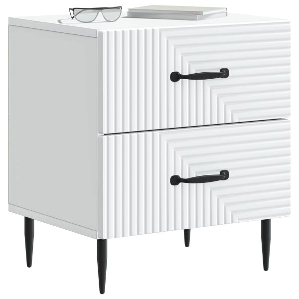 Нощен шкаф 2 pcs Бяло 43 x 34,5 x 47,5 см Инженерна дървесина