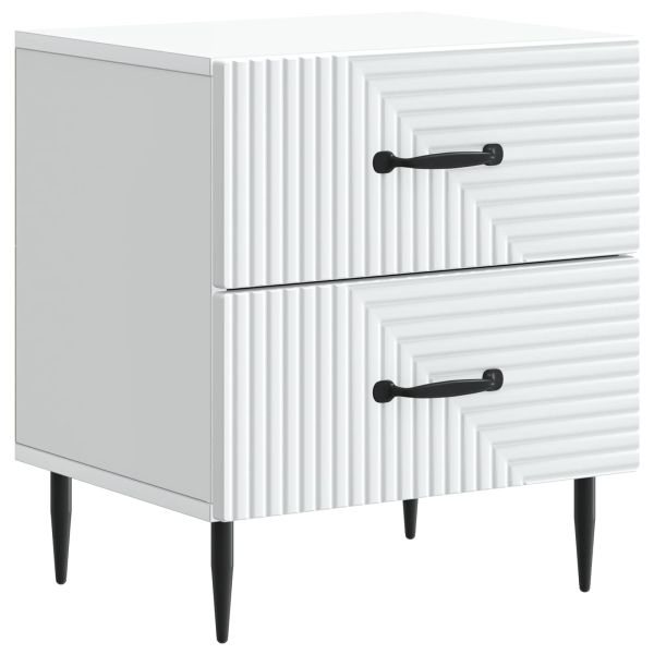 Нощен шкаф 2 pcs Бяло 43 x 34,5 x 47,5 см Инженерна дървесина