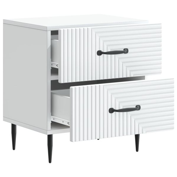 Нощен шкаф 2 pcs Бяло 43 x 34,5 x 47,5 см Инженерна дървесина