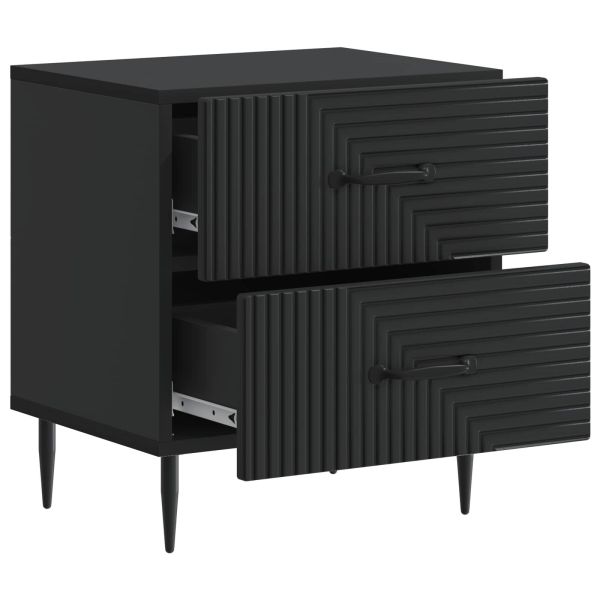 Нощен шкаф Черно 43 x 34,5 x 47,5 см Инженерна дървесина