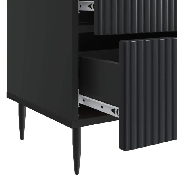 Нощен шкаф Черно 43 x 34,5 x 47,5 см Инженерна дървесина