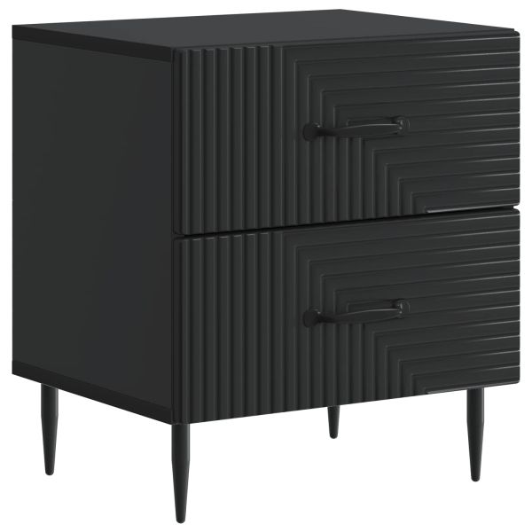 Нощен шкаф 2 pcs Черно 43 x 34,5 x 47,5 см Инженерна дървесина