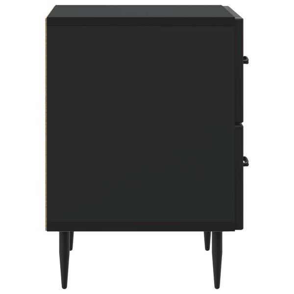 Нощен шкаф 2 pcs Черно 43 x 34,5 x 47,5 см Инженерна дървесина
