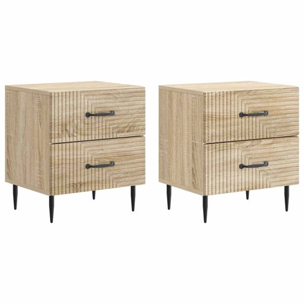 Нощен шкаф с чекмедже 2 pcs Дъб сонома 43 x 34,5 x 47,5 см