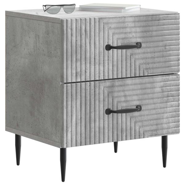 Нощен шкаф с чекмедже 2 pcs Бетонно сиво 43 x 34,5 x 47,5 см