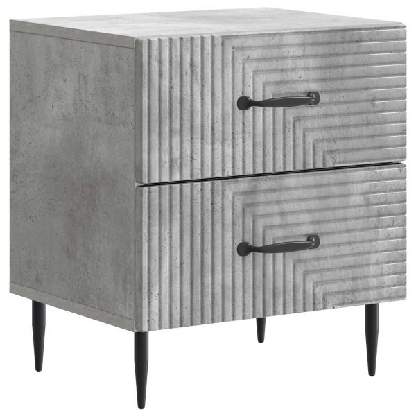 Нощен шкаф с чекмедже 2 pcs Бетонно сиво 43 x 34,5 x 47,5 см