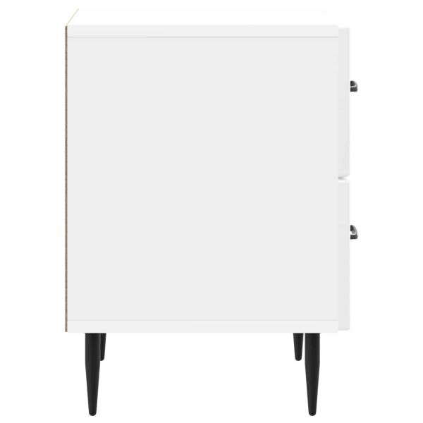 Нощен шкаф с чекмедже 2 pcs Бял гланц 43 x 34,5 x 47,5 см