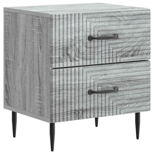 Нощен шкаф с чекмедже 2 pcs Сива сонома 43 x 34,5 x 47,5 см