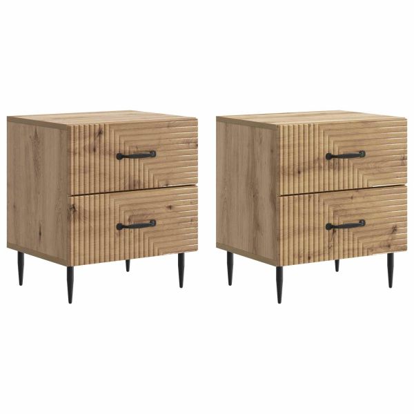 Нощен шкаф с чекмедже 2 pcs Дъб артизан 43 x 34,5 x 47,5 см