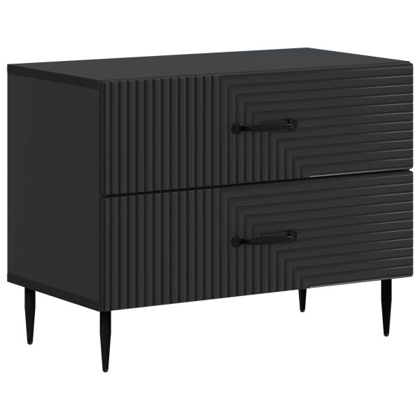 Нощен шкаф Черно 62 x 34,5 x 47,5 см Инженерна дървесина
